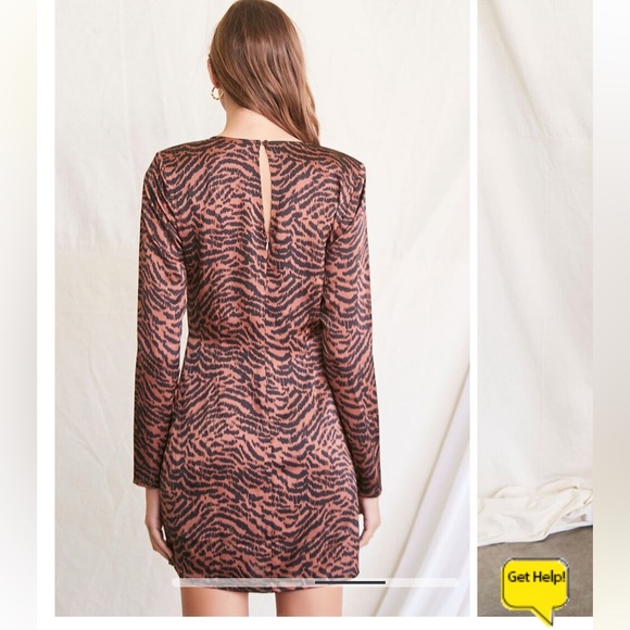 Tiger 🐅 Striped Satin Mini Dress 👗 - Picture 4 of 8